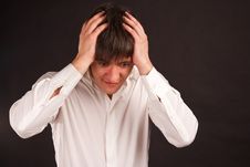 Adult Man In Horror On Black Backdrop Royalty Free Stock Images Adult Man In Horror On Black Backdrop Royalty Free Stock Images