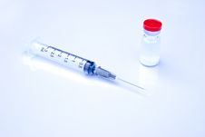 Hypodermic Needle And Medicine One Bottle Royalty Free Stock Photo Hypodermic Needle And Medicine One Bottle Royalty Free Stock Photo
