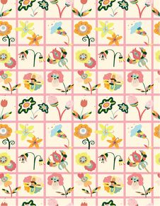 Seamless Flower Pattern Royalty Free Stock Photos