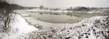 Winter Panorama: Partially Frozen Lake Stock Image Winter Panorama: Partially Frozen Lake Stock Image