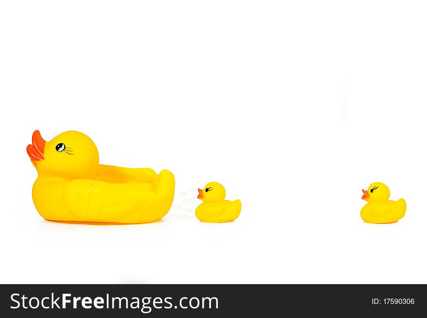 Three toy ducks