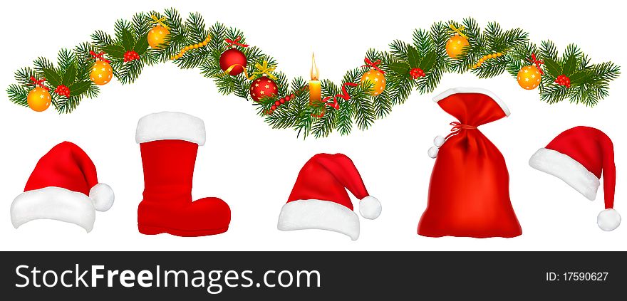 Set of holiday objects. Vector Illustration. Set of holiday objects. Vector Illustration.