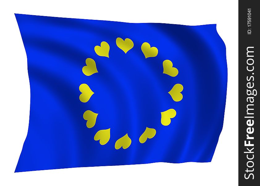 The EU flag styled for Valentine's Day