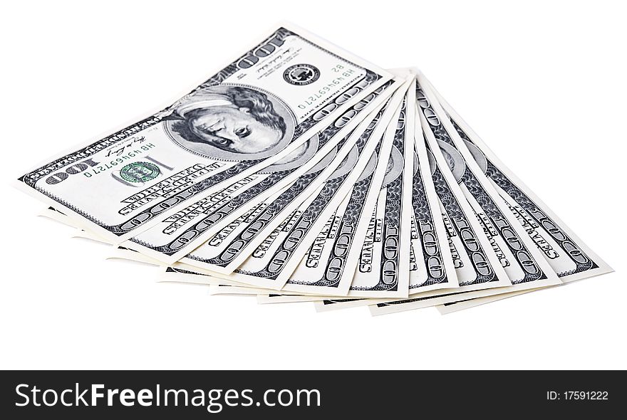 One hundred dollars on a white background