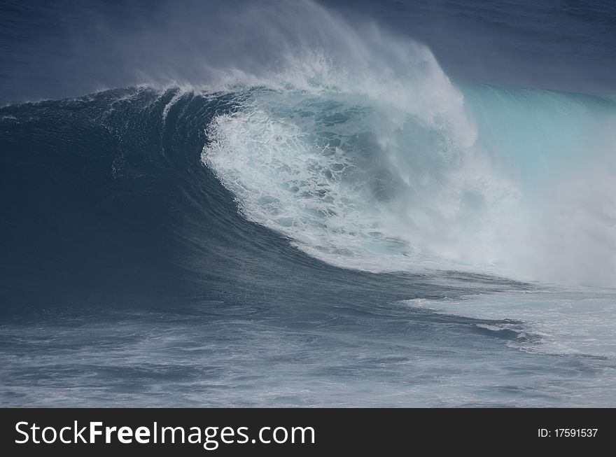 Huge wave breaking on coast of Hawaii. Huge wave breaking on coast of Hawaii