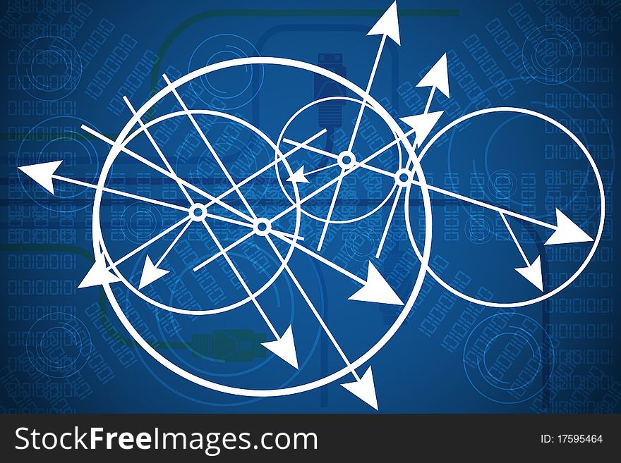 Illustration of abstract vector background with arrow