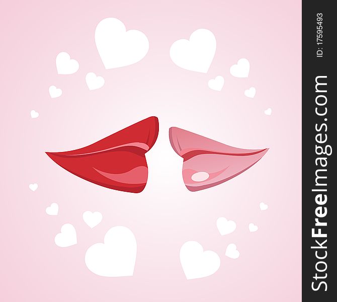 Illustration of valentine card with lips
