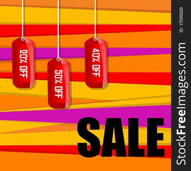 Illustration of sale and discount tags