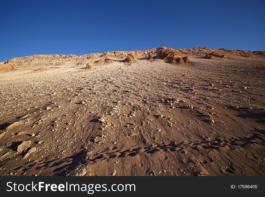 Sunset view of the Valley of the Moon in Atacama desert, Chile. Sunset view of the Valley of the Moon in Atacama desert, Chile