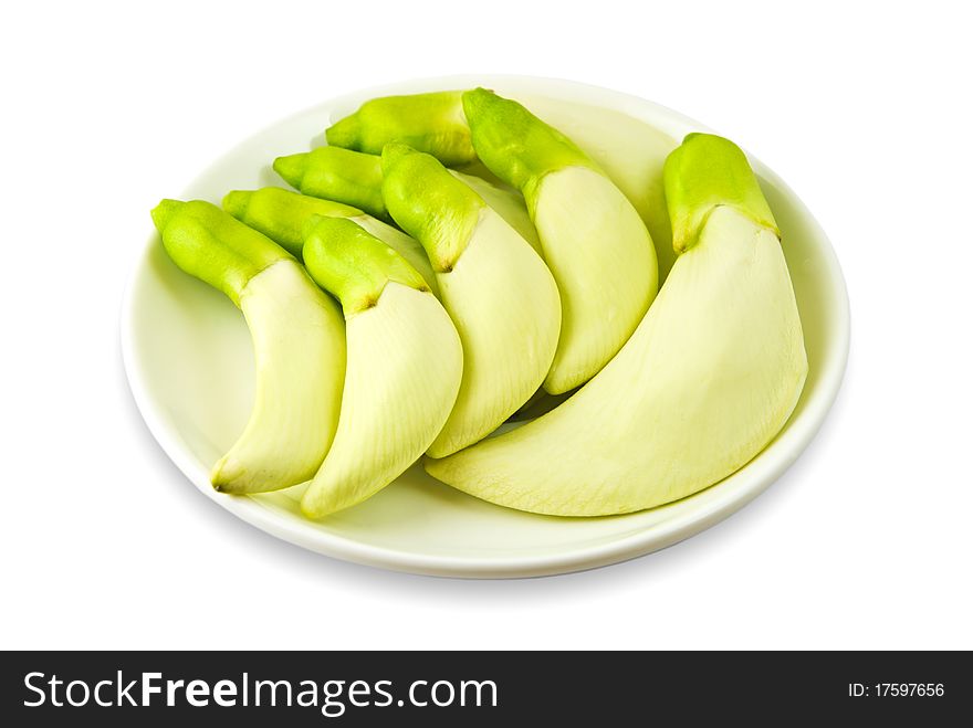 Vegetable Humming Bird in dish isolated