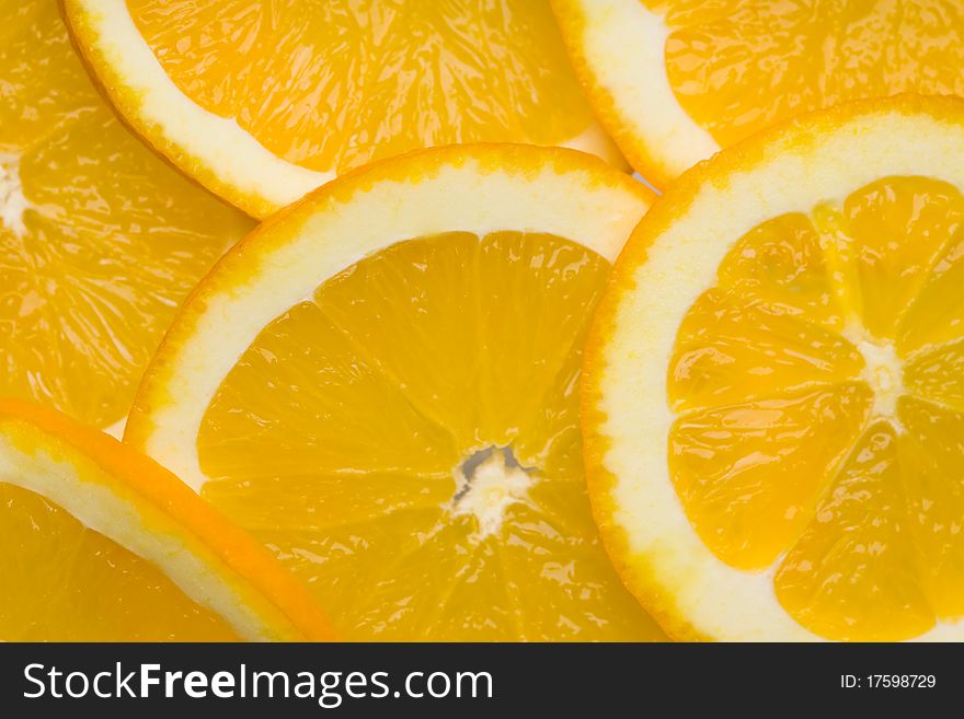 Orange slices, close-up detail