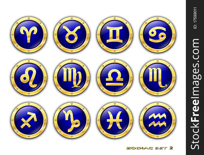 Zodiac  icons on a white background. Zodiac  icons on a white background.