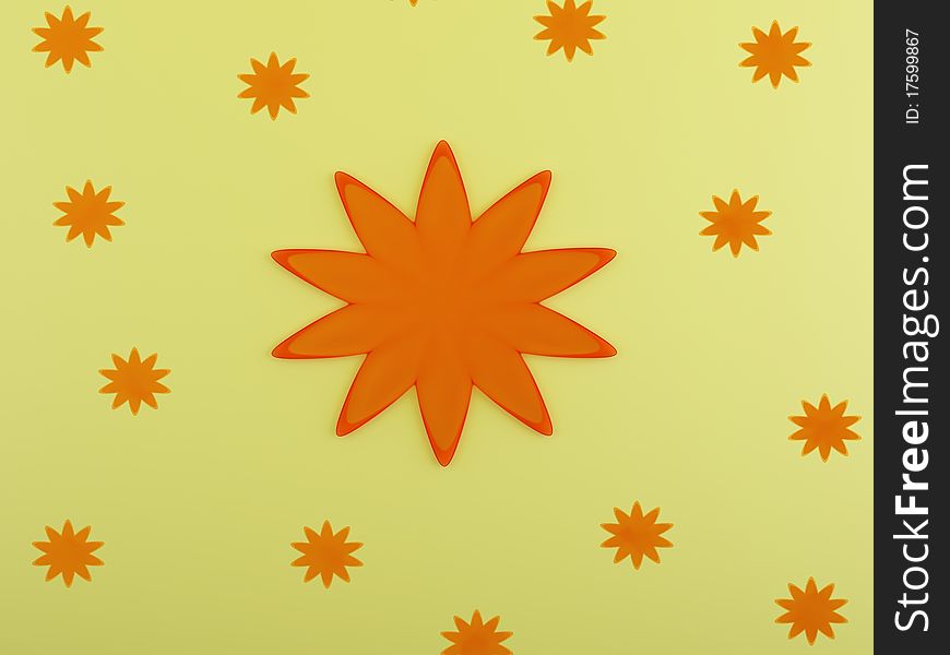 The abstract sun with stars on a light background. The abstract sun with stars on a light background