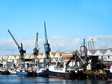 Trawler Boats In The Dock. Royalty Free Stock Photography