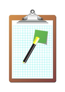 Clipboard Post It Note And Marker Stock Photos Clipboard Post It Note And Marker Stock Photos