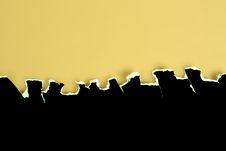 Rough Jagged Tear Black On Yellow Stock Images Rough Jagged Tear Black On Yellow Stock Images