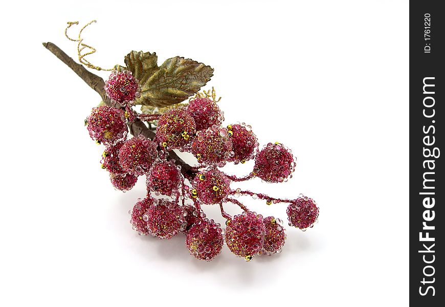 Decorative cluster of a grapes beautiful on a white background