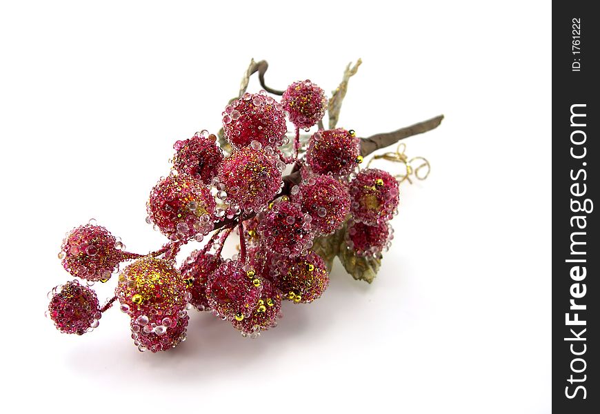 Decorative cluster of a grapes beautiful on a white background