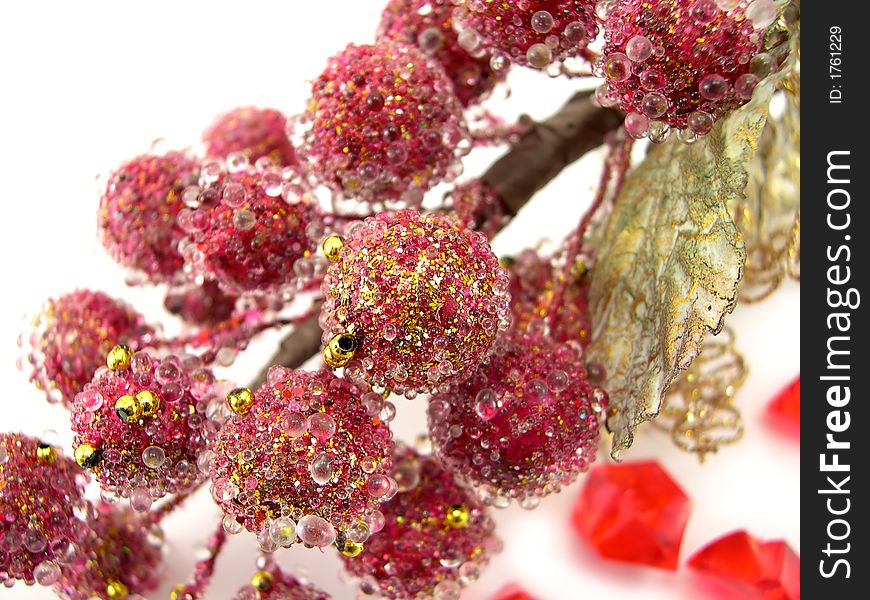 Decorative cluster of a grapes beautiful with ornament on a white background