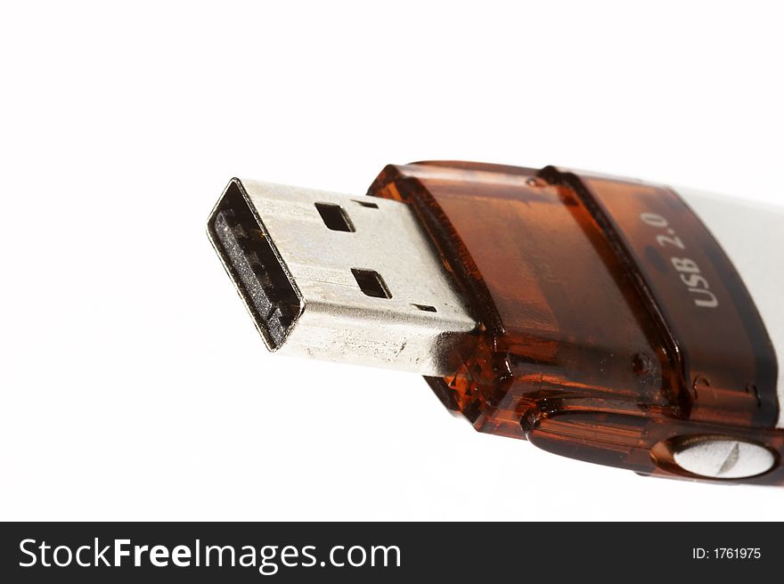 USB memory card isolated on white background. USB memory card isolated on white background