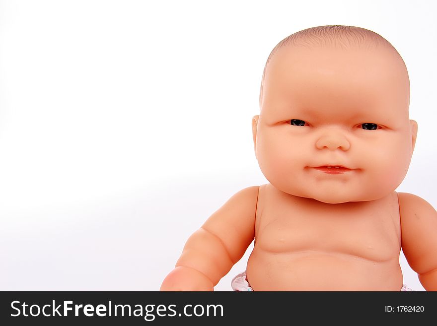 Top half of a fat toy baby