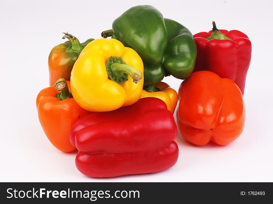 Assortment of different colored peppers