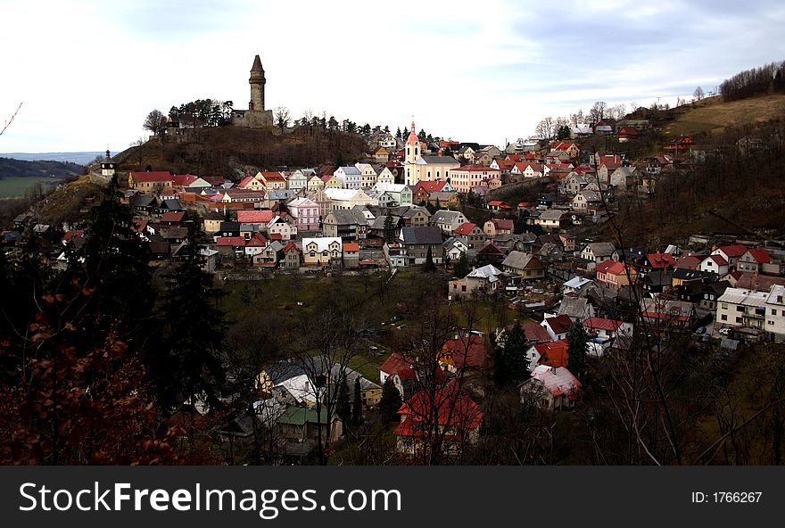 Stramberk czech-north moravia colourfull village in winter 2007