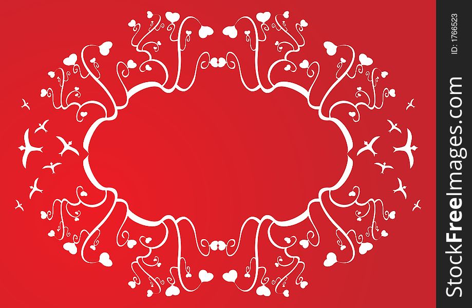 Love border illustration for Valentine's Day