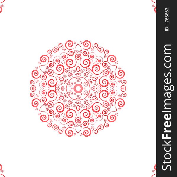 Symmetrical red shapes on white background. Symmetrical red shapes on white background