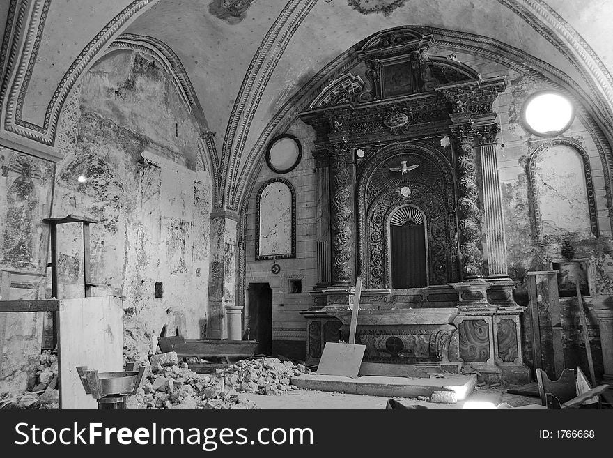 This the Biselli church after the earthquake of 1976 in Umbria (Italy). This the Biselli church after the earthquake of 1976 in Umbria (Italy)