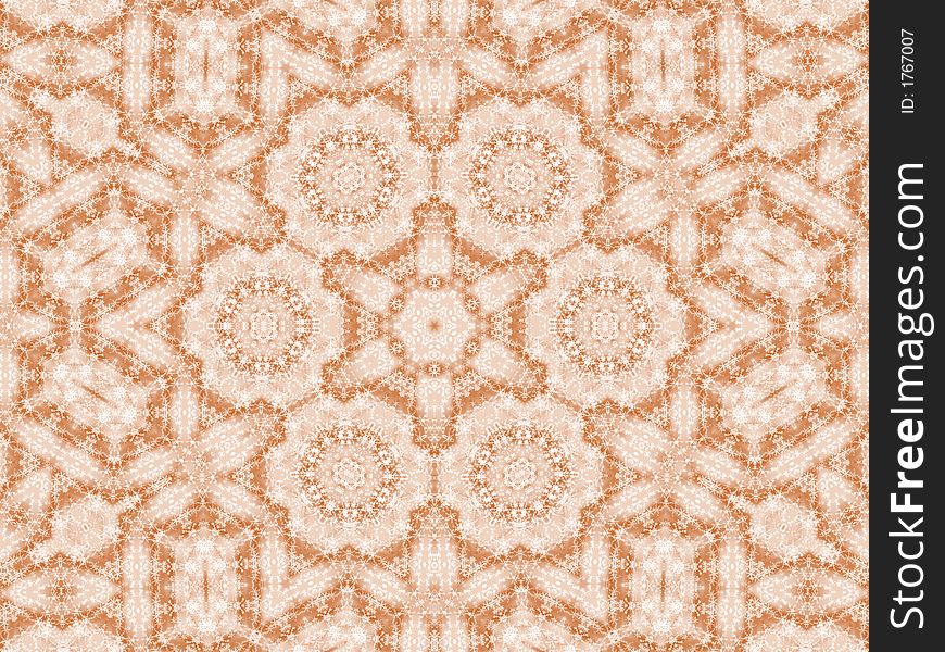 Symmetrical kaleidescope pattern in brown