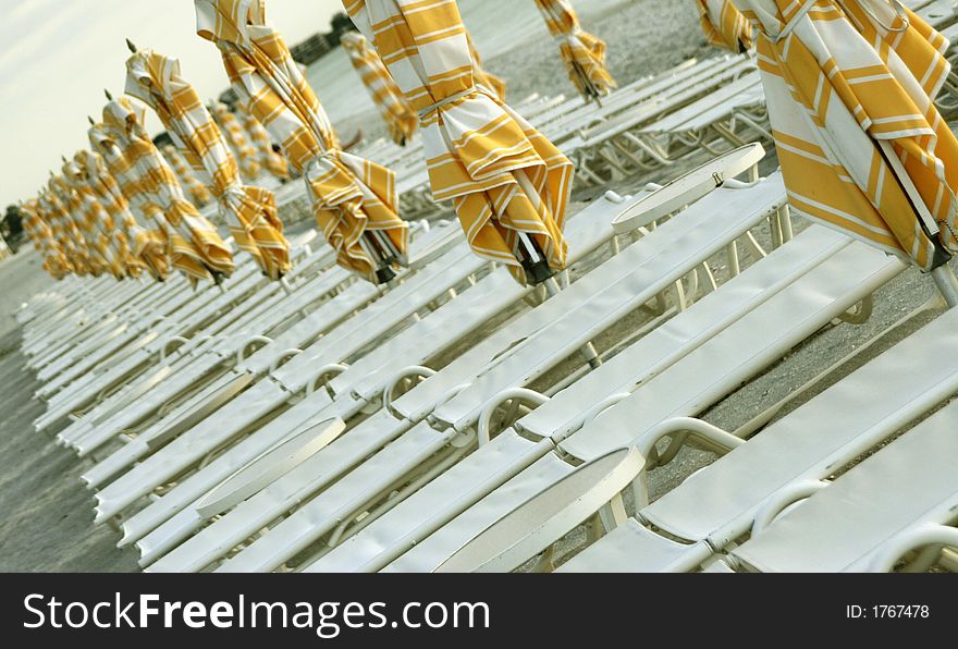 Chairs on the beach at Lido beach, Florida. Chairs on the beach at Lido beach, Florida.