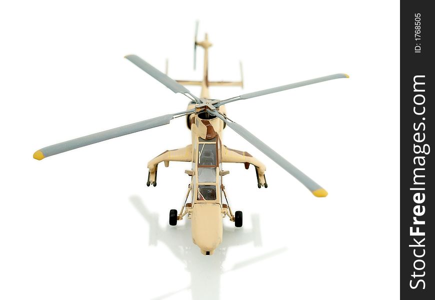 Fighter helicopter on white background