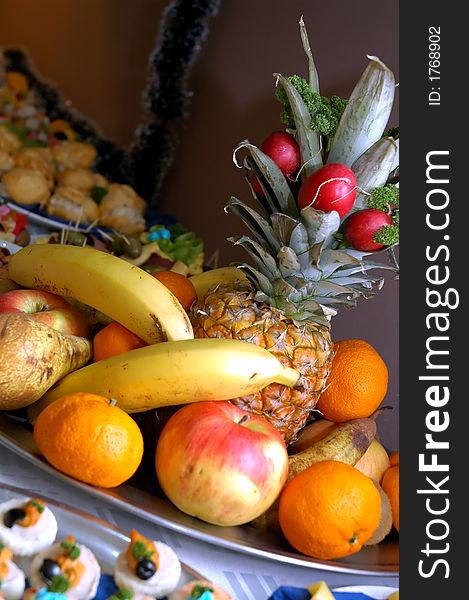 Selection of most exotic fruits at the luxury party