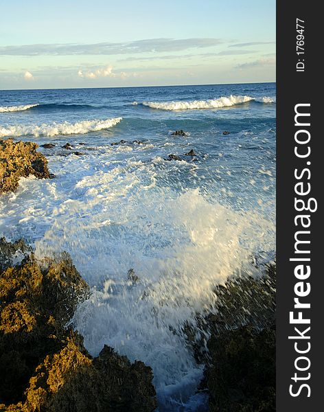 Waves crashing in on the coast, Mexico. Waves crashing in on the coast, Mexico