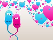 Bubble-heads In Love Royalty Free Stock Images