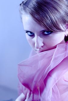 Portrait Of Girl In Blue Tones Stock Image Portrait Of Girl In Blue Tones Stock Image