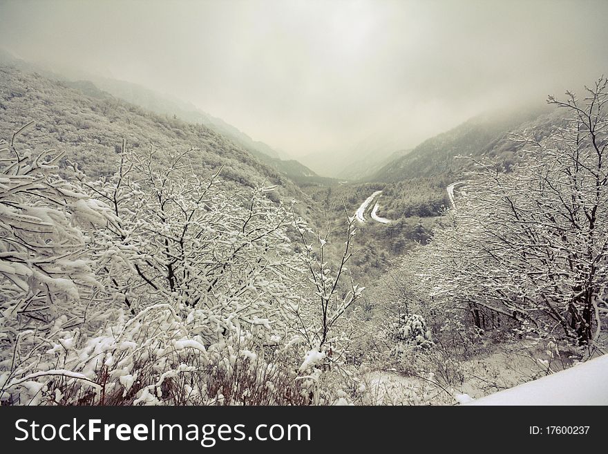 The Winter at mountains- china