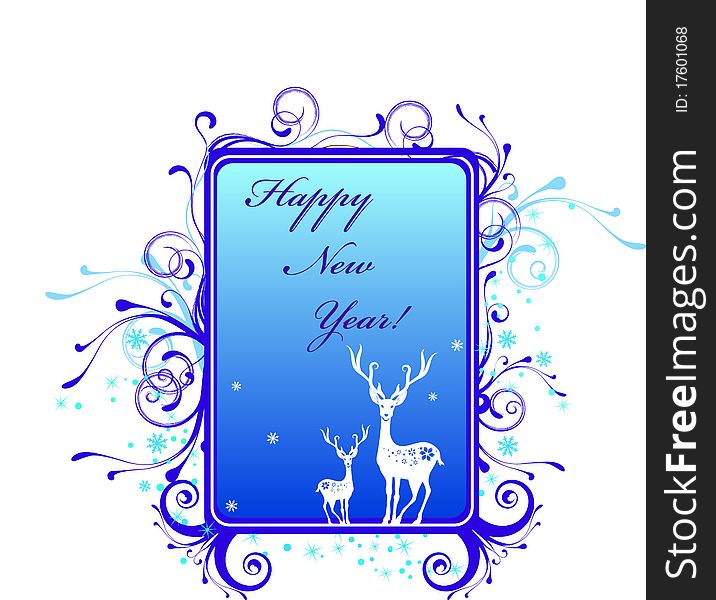 New year card with deers