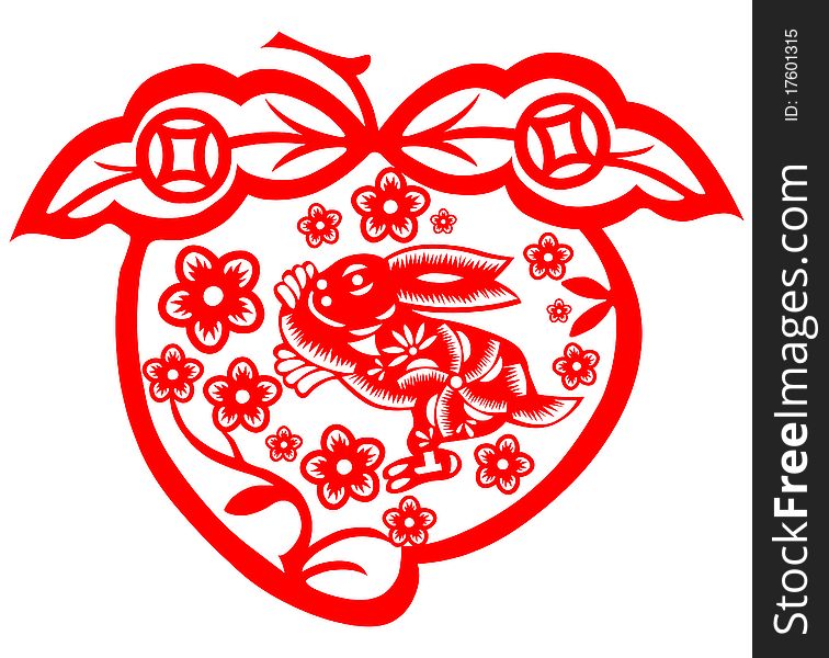 Chinese style of paper cut for year of the rabbit. Chinese style of paper cut for year of the rabbit.