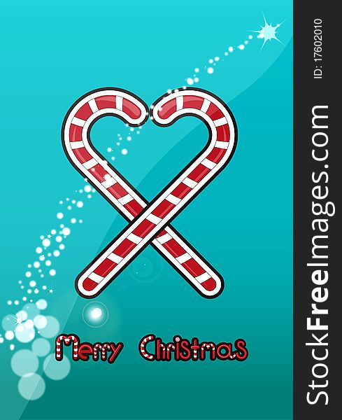 Heart with a black stroke of Christmas candy.  At the bottom of the logo Merry Christmas!