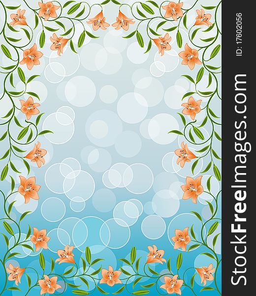 Abstract floral frame. Vector illustration.