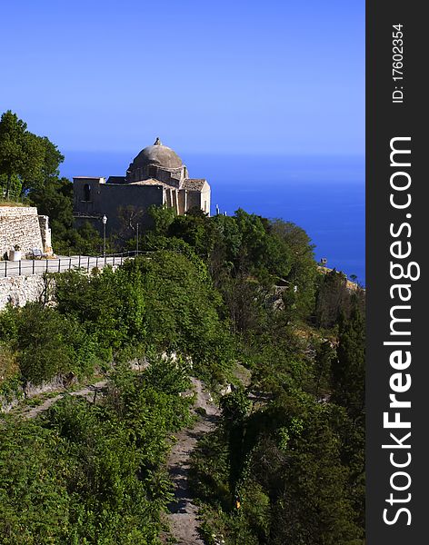 Erice is a historic town and comune in the province of Trapani in Sicily, Italy.Erice is located on top of Mount Erice, at around 750m above sea level, overlooking the city of Trapani, the low western coast towards Marsala, the dramatic Punta del Saraceno and Capo san Vito to the north-east, and the Aegadian Islands on Sicily's north-western coast, providing spectacular views. Erice is a historic town and comune in the province of Trapani in Sicily, Italy.Erice is located on top of Mount Erice, at around 750m above sea level, overlooking the city of Trapani, the low western coast towards Marsala, the dramatic Punta del Saraceno and Capo san Vito to the north-east, and the Aegadian Islands on Sicily's north-western coast, providing spectacular views.