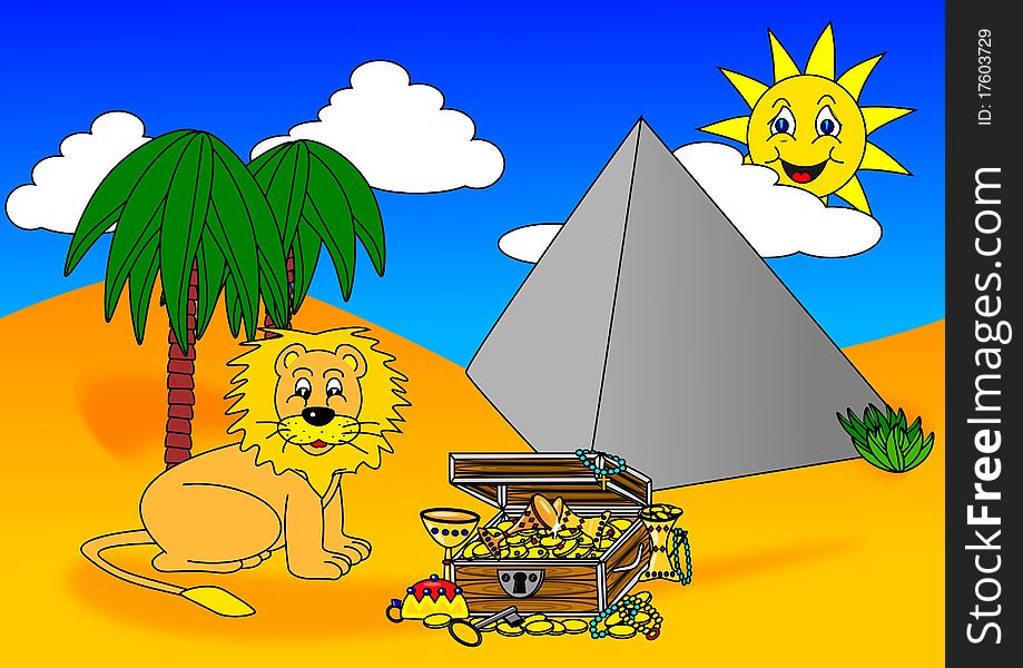 Lion treasure pyramid