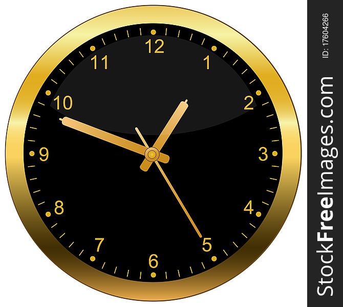Vector illustration of a clock isolated on a white
