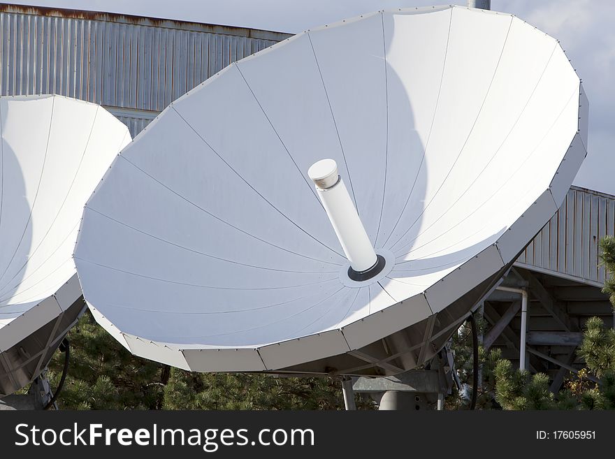 A large television satellite dish