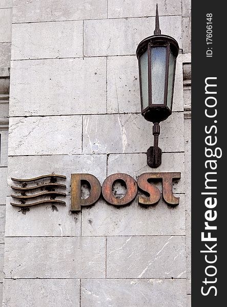 Signage of a post office in County Cork, ireland. Signage of a post office in County Cork, ireland