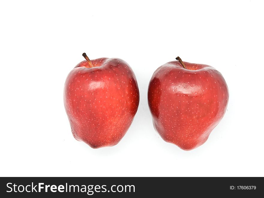 Fresh red apple isolated on white background.