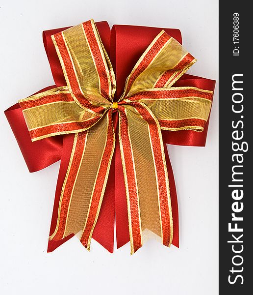 Ribbon bow for gift box. Ribbon bow for gift box