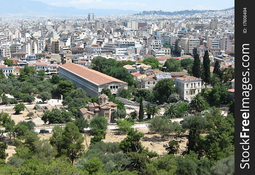 A view of Athens from the acropolis.